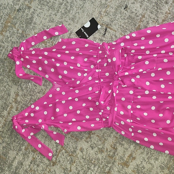 Maison Tara Pink Polka Dot Dress Size 12 NWT - Picture 4 of 11